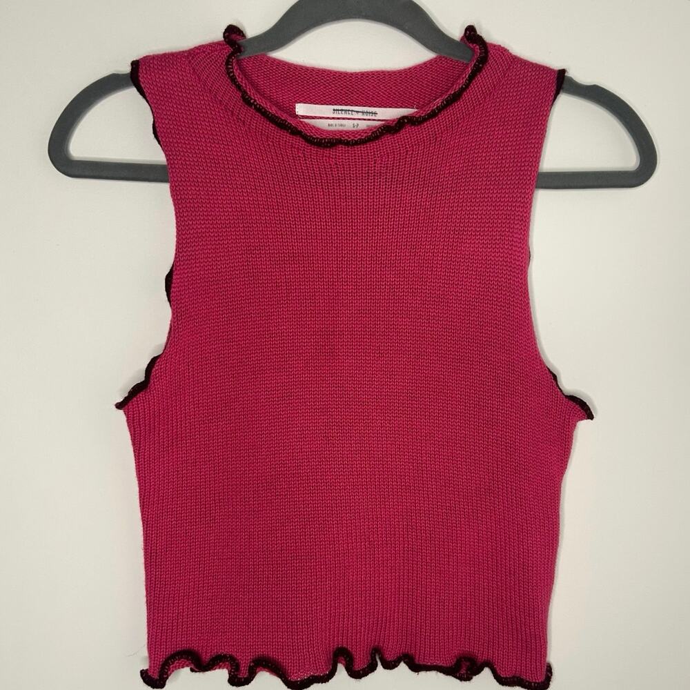 NWOT Silence + Noise Pink Lettuce Edge Tank Top Size SP
